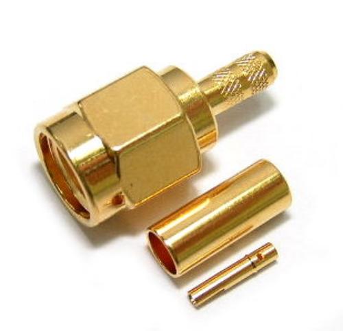 SMA Plug Crimp Reverse Polarity RG174 Gold